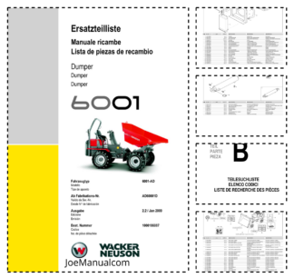 Wacker Neuson 6001 Dumper Parts Catalog SN from AD60001D v2.2