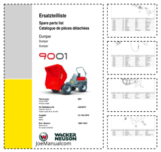 Wacker Neuson 9001 Dumper Parts Catalog SN from AA91001F v4.3