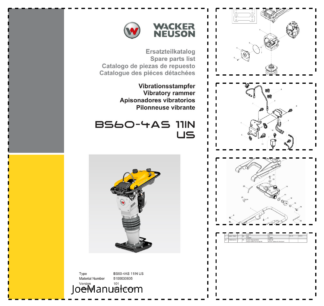 Wacker Neuson BS60 4AS 11IN US Vibratory Rammer Parts Catalog