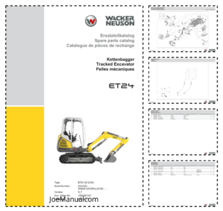 Wacker Neuson ET24 Crawler Excavator Parts Catalog SN from AI01233 WNCE1204APAL00160 v5.7