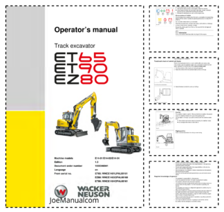 Wacker Neuson ET65 ET90 EZ80 Excavators Operators Manual LPAL CPAL v1.3
