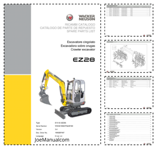 Wacker Neuson EZ28 Crawler Excavator Parts Catalog SN from WNCE1002CPAL00160 v3.4