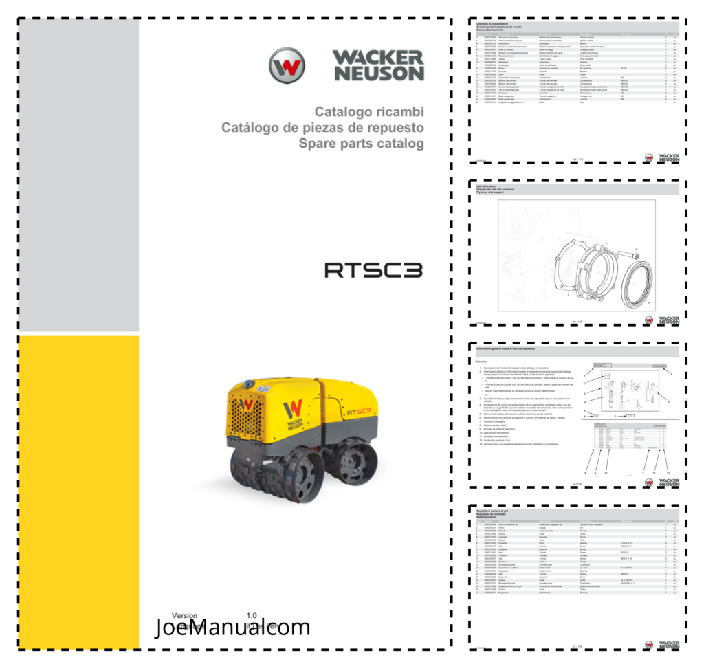 Wacker Neuson RTSC3 Roller Parts Catalog v1.0 - JoeManual.com