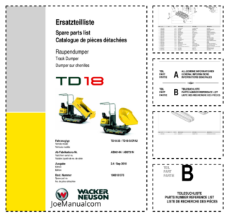 Wacker Neuson TD18 Dumper Parts Catalog Rev 2