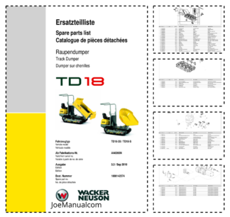 Wacker Neuson TD18 Dumper Parts Catalog