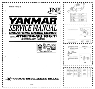 Yanmar 4TNE94 98 106 T Industrial Diesel Engine Service manual