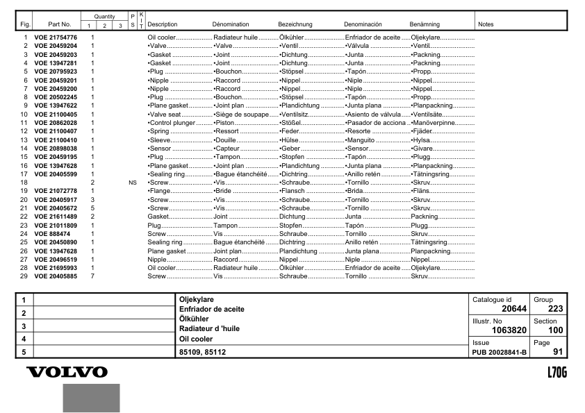VOLVO L70G Wheel Loader Parts Catalog - Image 18