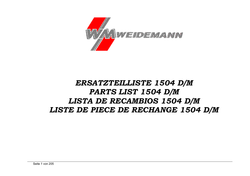 WEIDEMANN 1504 DM Wheel Loader Parts Catalog - Image 7