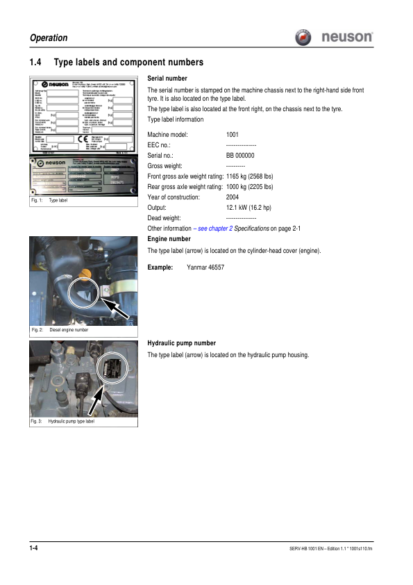 Wacker Neuson 1001 Dumper Service Manual v1.1 - Image 9