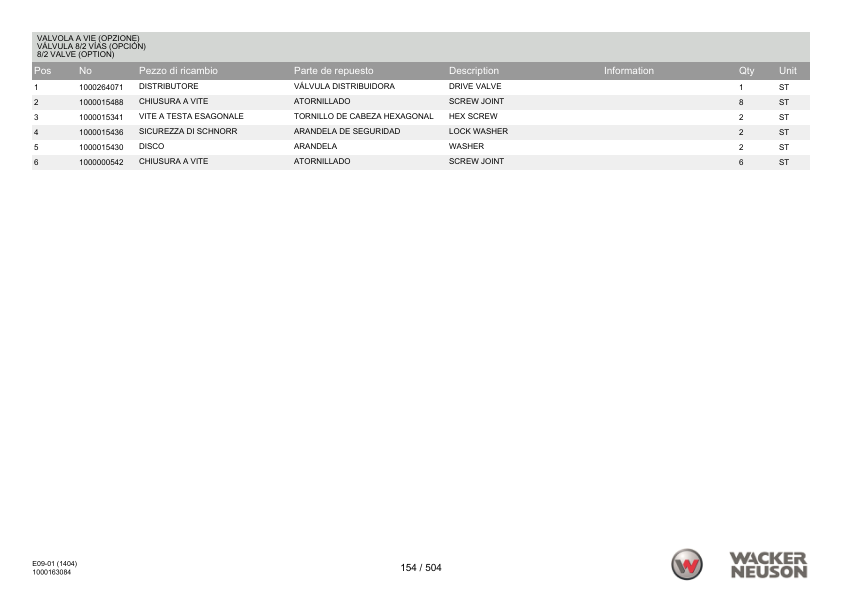 Wacker Neuson 1404 Excavator Parts Catalog SN from AF00761 00160 v8.7 - Image 16