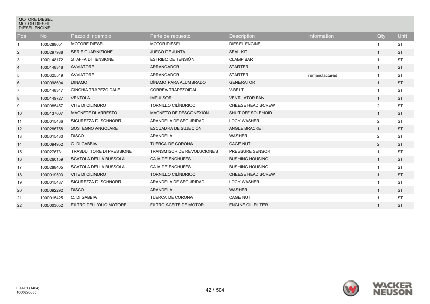 Wacker Neuson 1404 Excavator Parts Catalog SN from AF00761 00160 v8.7 - Image 22
