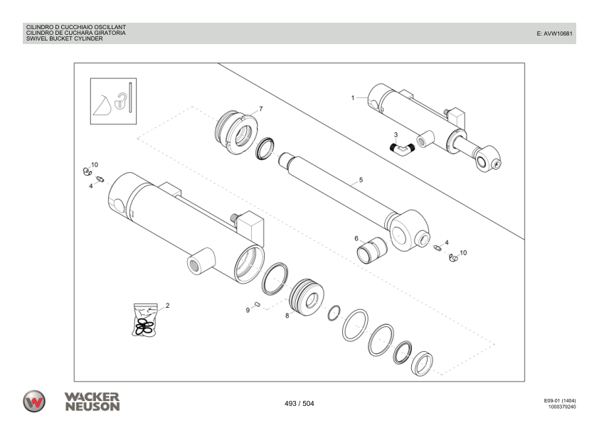 Wacker Neuson 1404 Excavator Parts Catalog SN from AF00761 00160 v8.7 - Image 24
