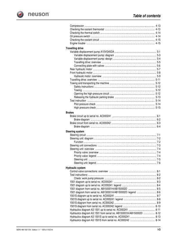 Wacker Neuson 1501 Dumper Service Manual v1.1 - Image 8