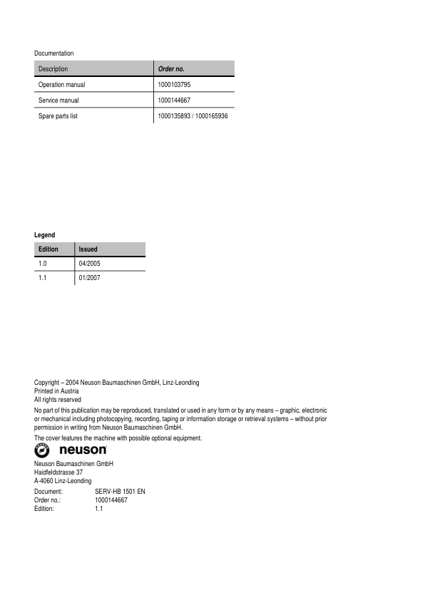 Wacker Neuson 1501 Dumper Service Manual v1.1 - Image 3