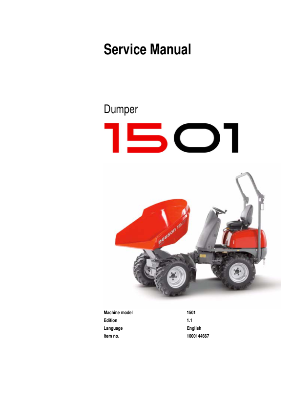 Wacker Neuson 1501 Dumper Service Manual v1.1 - Image 2