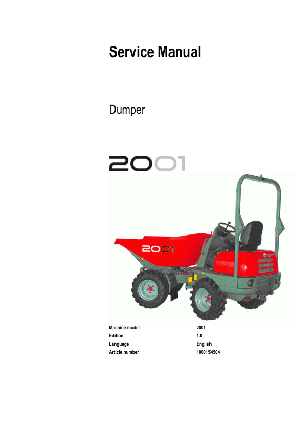 Wacker Neuson 2001 Dumper Service Manual v1.0 - Image 2