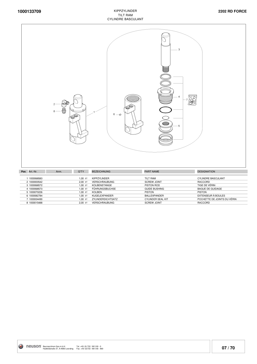 Wacker Neuson 2202 RD FORCE Crawler Excavator Parts Catalog SN from 1339000 1998 v2.0 - Image 18