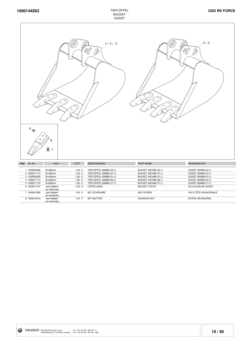 Wacker Neuson 2202 RD FORCE Crawler Excavator Parts Catalog SN from 1339000 1998 v2.0 - Image 14