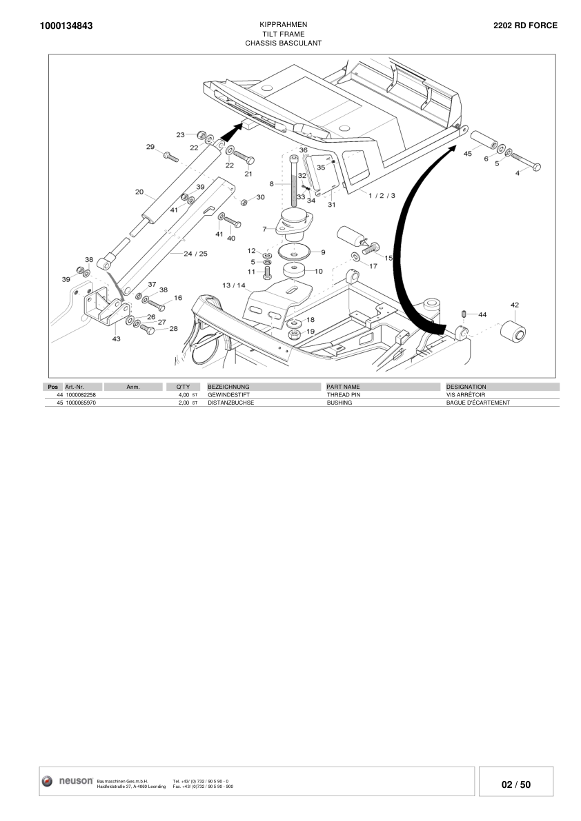 Wacker Neuson 2202 RD FORCE Excavator Parts Catalog SN from 1339000 1998 v2.0 - Image 16