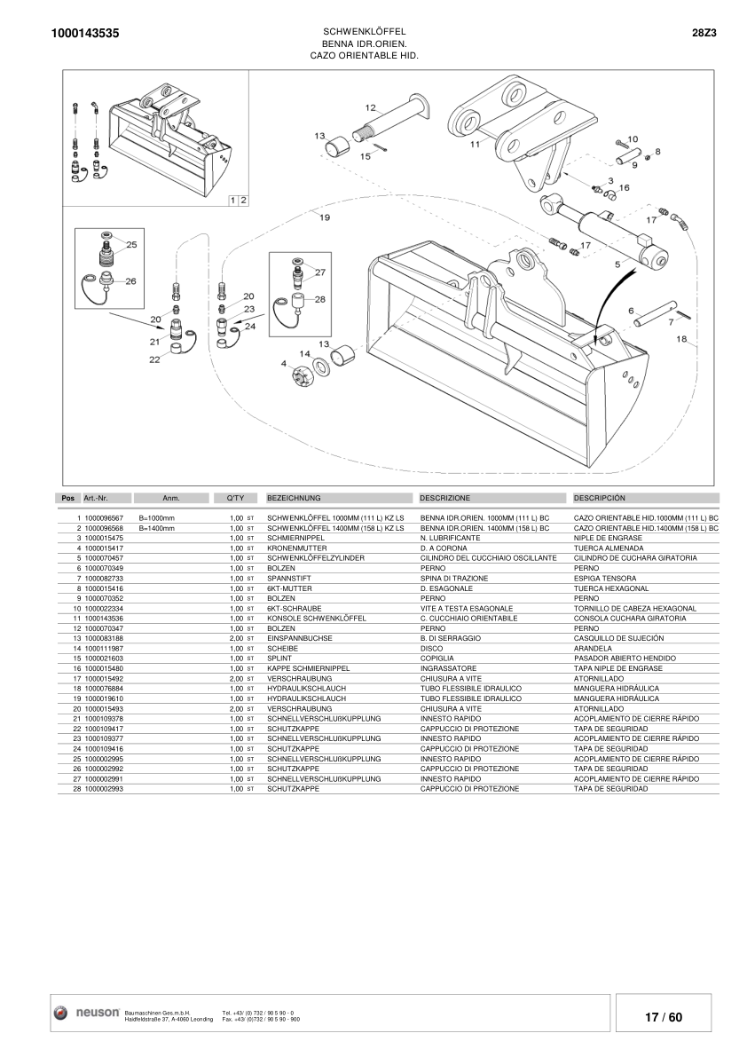 Wacker Neuson 28Z3 Crawler Excavator Parts Catalog SN from AG00506 v2.8 - Image 12