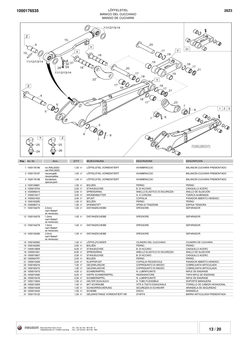 Wacker Neuson 28Z3 Crawler Excavator Parts Catalog SN from AG00506 v2.8 - Image 11
