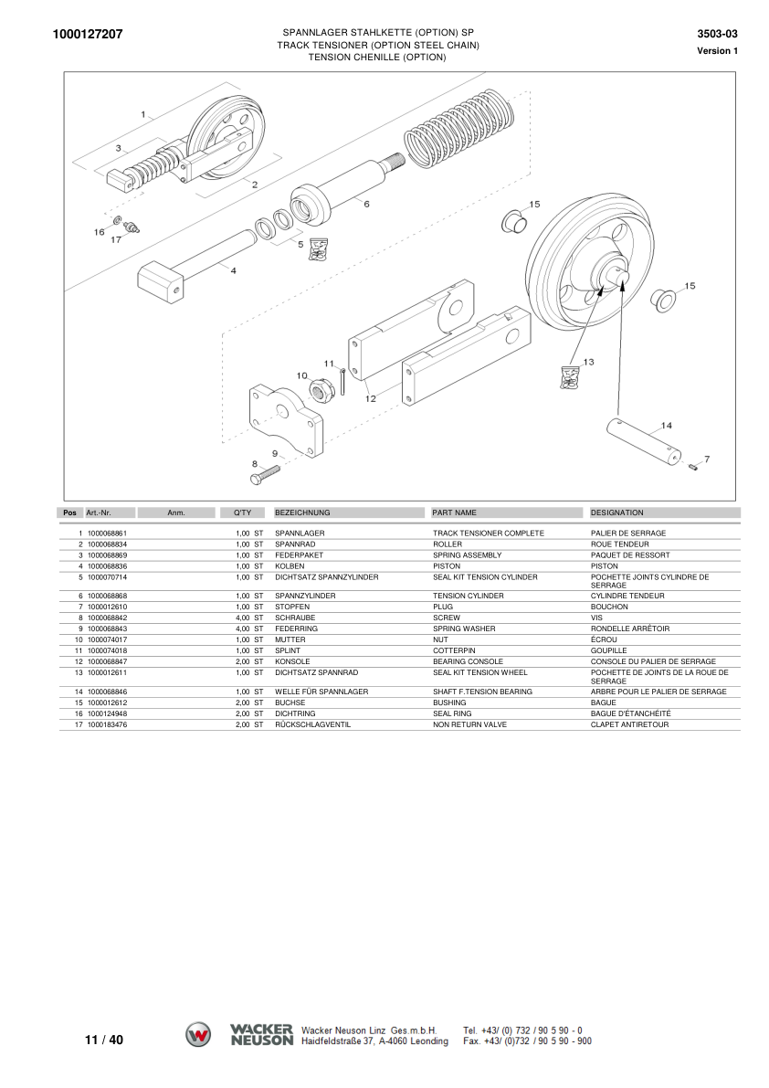 Wacker Neuson 3503 EPA3 Crawler Excavator Parts Catalog SN from AG00593 v2.8 - Image 12
