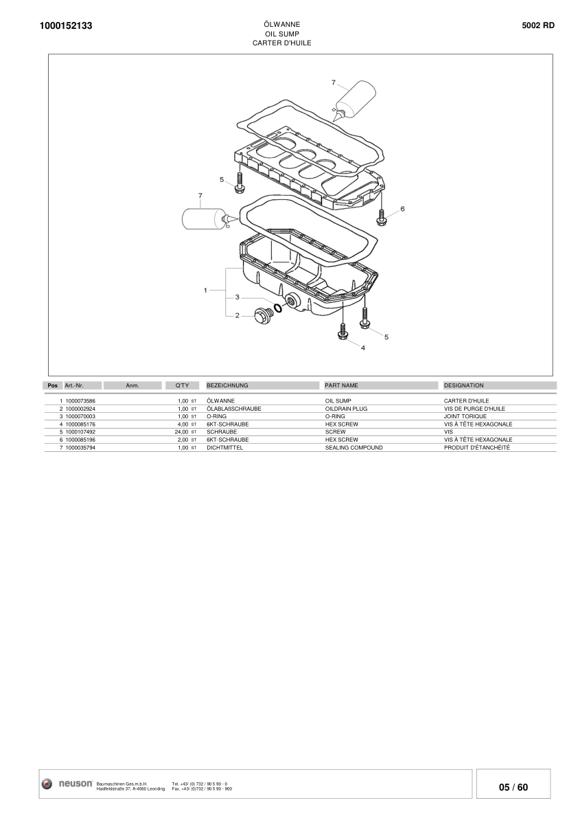 Wacker Neuson 5002RD Excavator Parts Catalog SN from 000989 1998 AA00023 v10.2 - Image 18