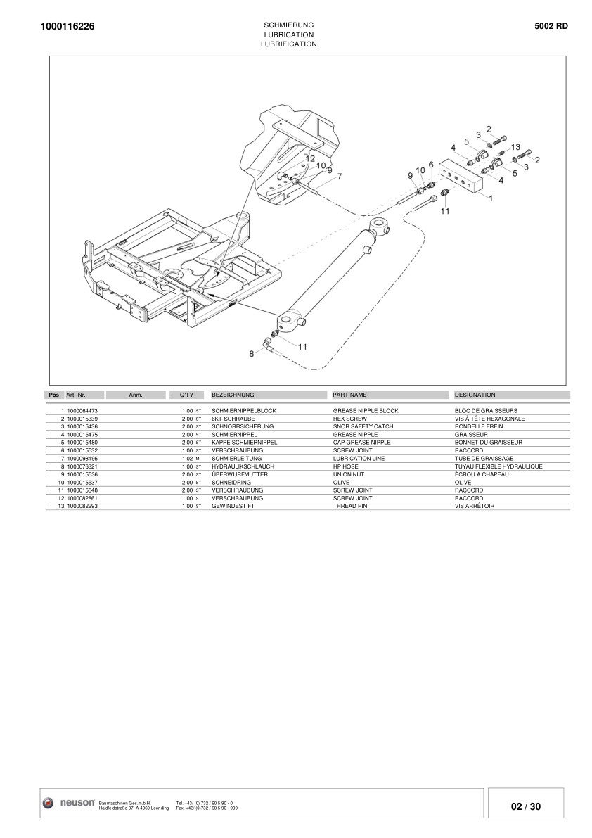 Wacker Neuson 5002 RD Excavator Parts Catalog SN from 000989/1998 AA00023 v10.2 - Image 15