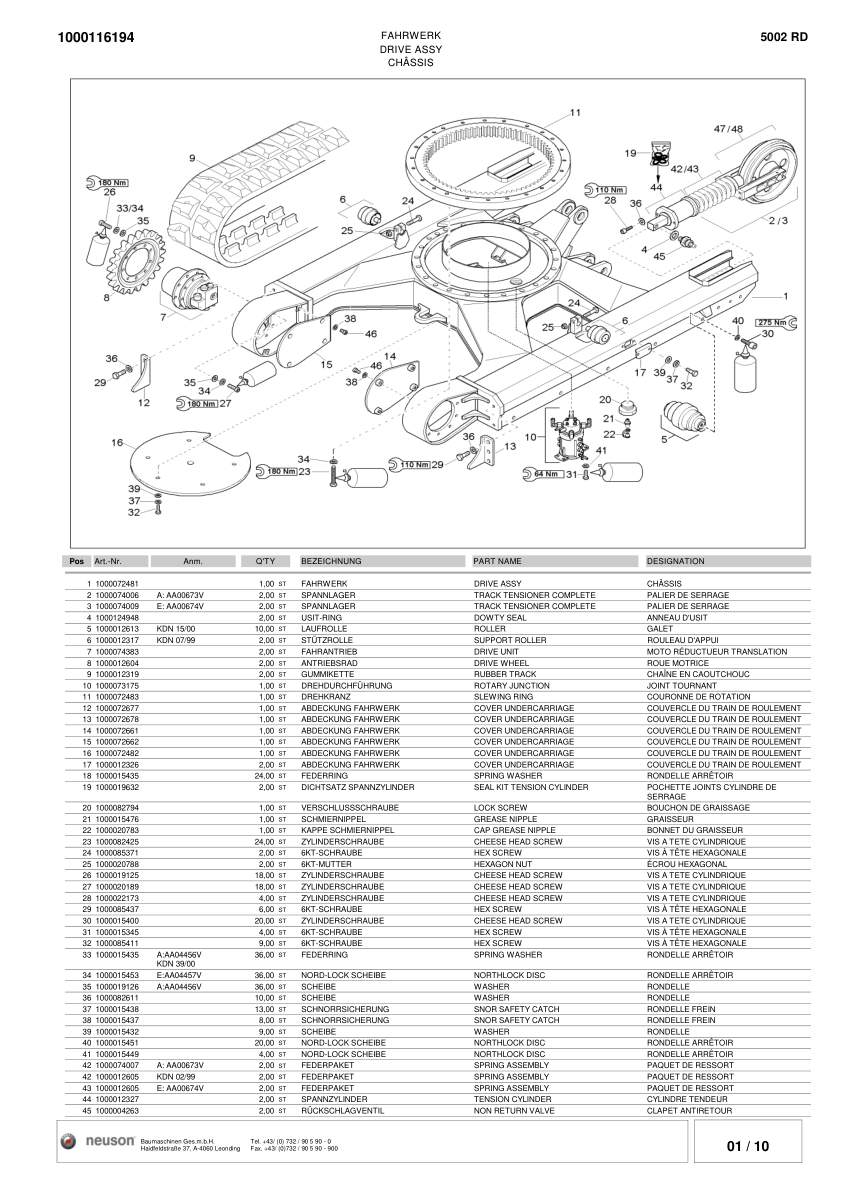Wacker Neuson 5002 RD Excavator Parts Catalog SN from 000989/1998 AA00023 v10.2 - Image 3