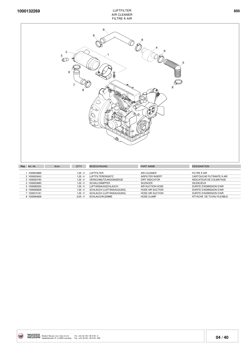 Wacker Neuson 850 Dumper Parts Catalog - Image 8