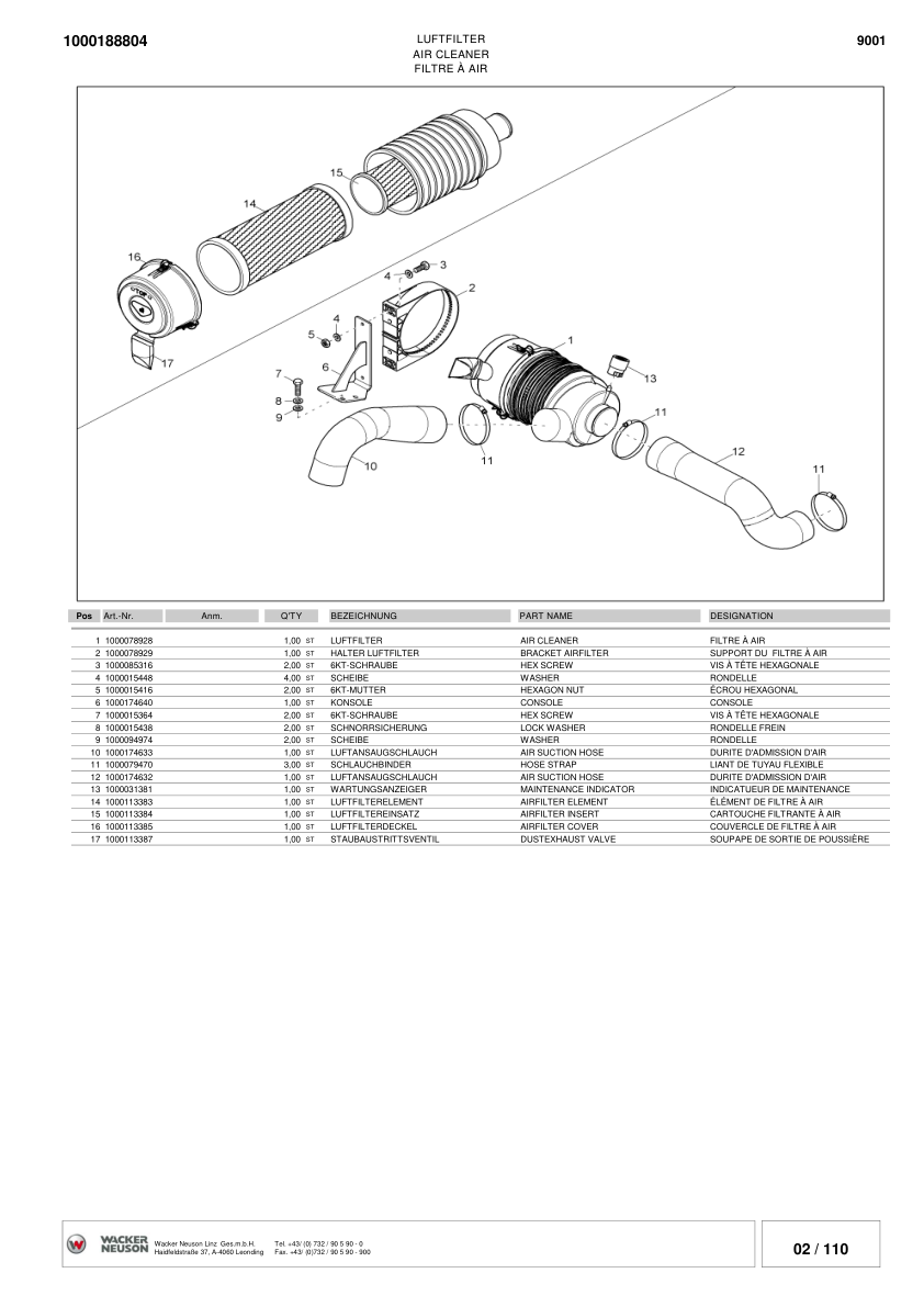 Wacker Neuson 9001 Dumper Parts Catalog SN from AC91001F v1.6 - Image 11