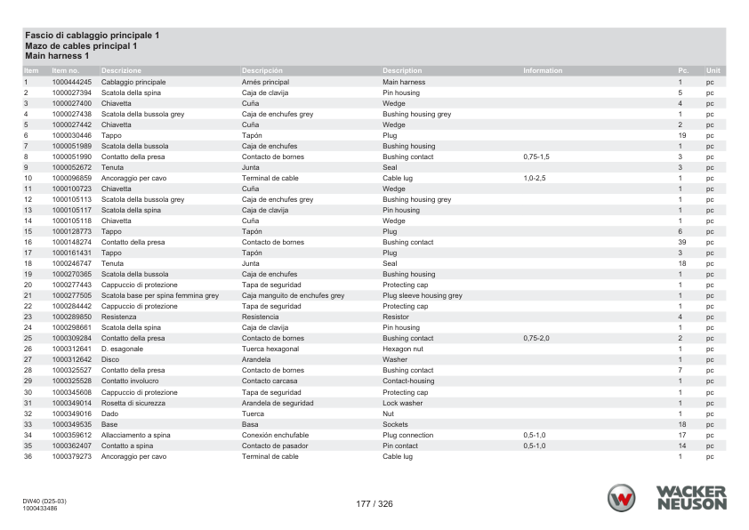 Wacker Neuson DW40 Dumper Parts Catalog SN from WNCD2503APAL00161 v1.2 - Image 17