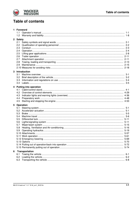 Wacker Neuson ET65 ET90 EZ80 Excavators Operators Manual LPAL CPAL v1.3 - Image 6
