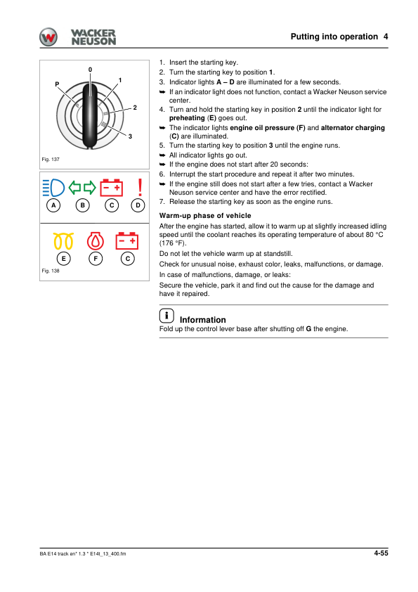 Wacker Neuson ET65 ET90 EZ80 Excavators Operators Manual LPAL CPAL v1.3 - Image 13