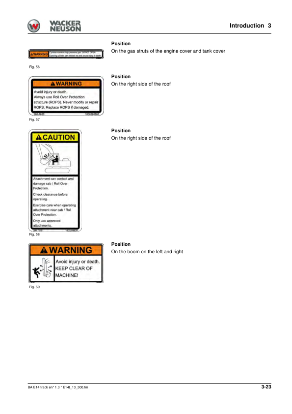 Wacker Neuson ET65 ET90 EZ80 Excavators Operators Manual LPAL CPAL v1.3 - Image 21
