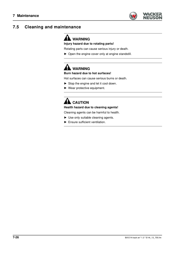 Wacker Neuson ET65 ET90 EZ80 Excavators Operators Manual LPAL CPAL v1.3 - Image 17