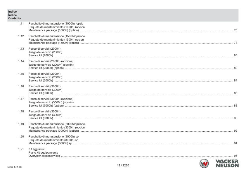 Wacker Neuson EW65 Excavator Parts Catalog SN from WNCE1402LPAL00161 v3.2 - Image 5