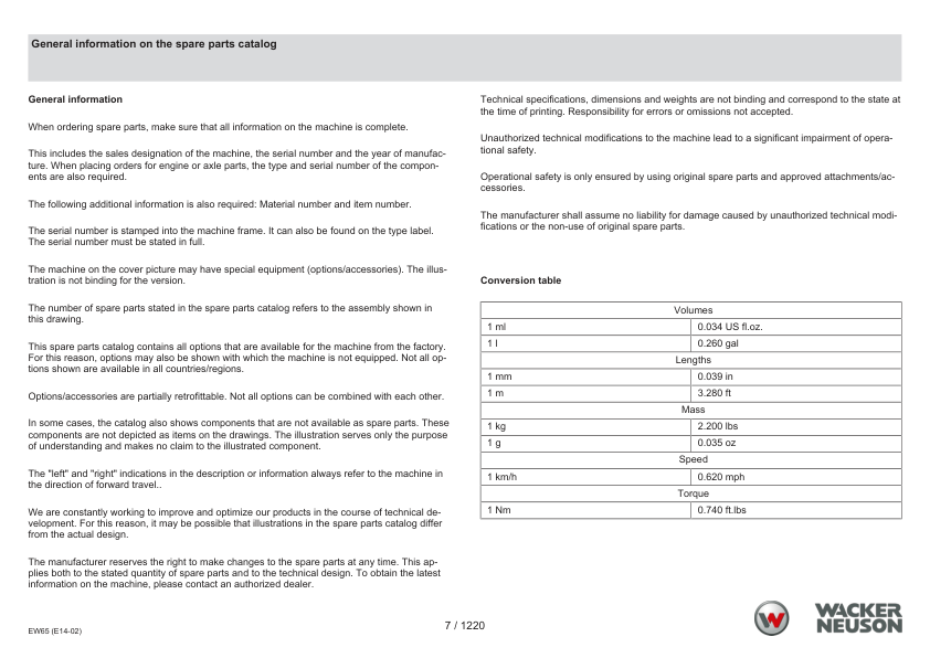 Wacker Neuson EW65 Excavator Parts Catalog SN from WNCE1402LPAL00161 v3.2 - Image 11