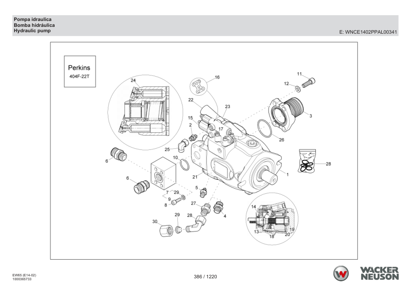 Wacker Neuson EW65 Excavator Parts Catalog SN from WNCE1402LPAL00161 v3.2 - Image 20