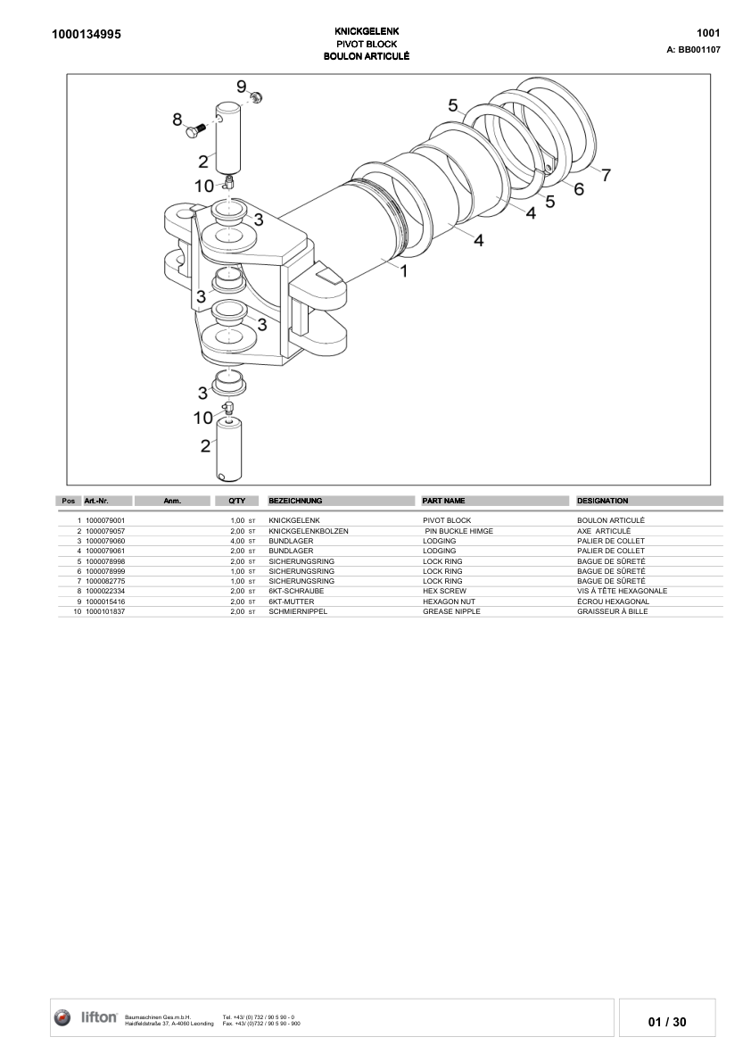 Wacker Neuson Lifton 1001 Parts Catalog SN from BB000680 v1.2 - Image 4
