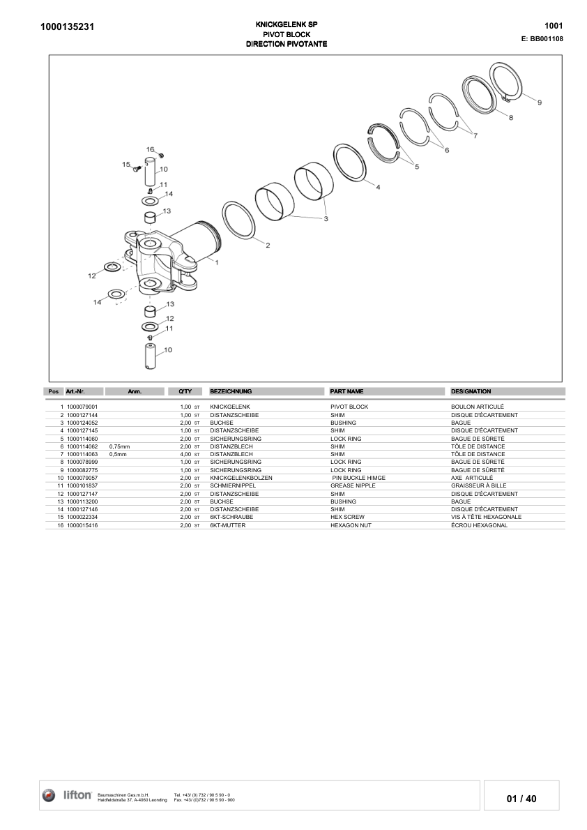 Wacker Neuson Lifton 1001 Parts Catalog SN from BB000680 v1.2 - Image 5