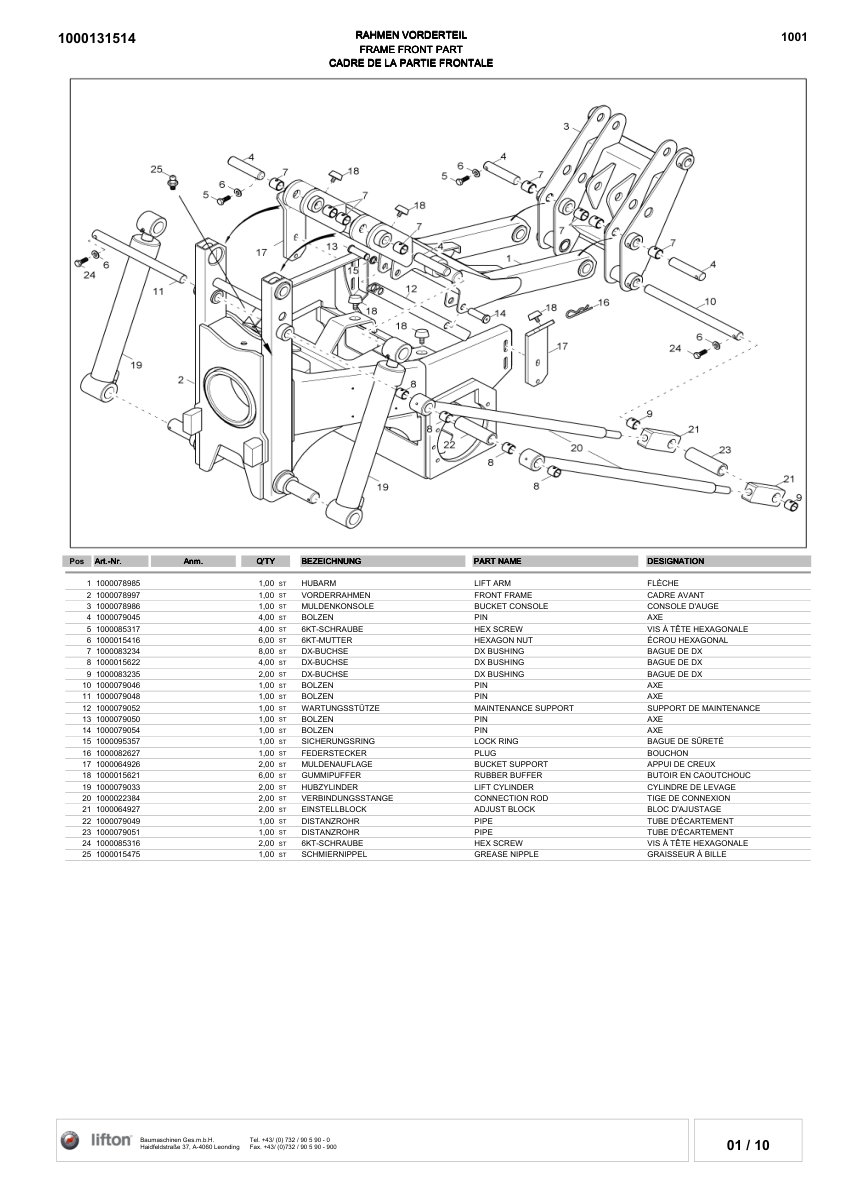 Wacker Neuson Lifton 1001 Parts Catalog SN from BB000680 v1.2 - Image 13