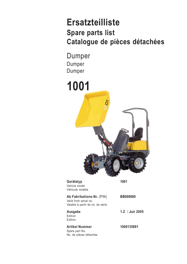 Wacker Neuson Lifton 1001 Parts Catalog SN from BB000680 v1.2 - Image 2