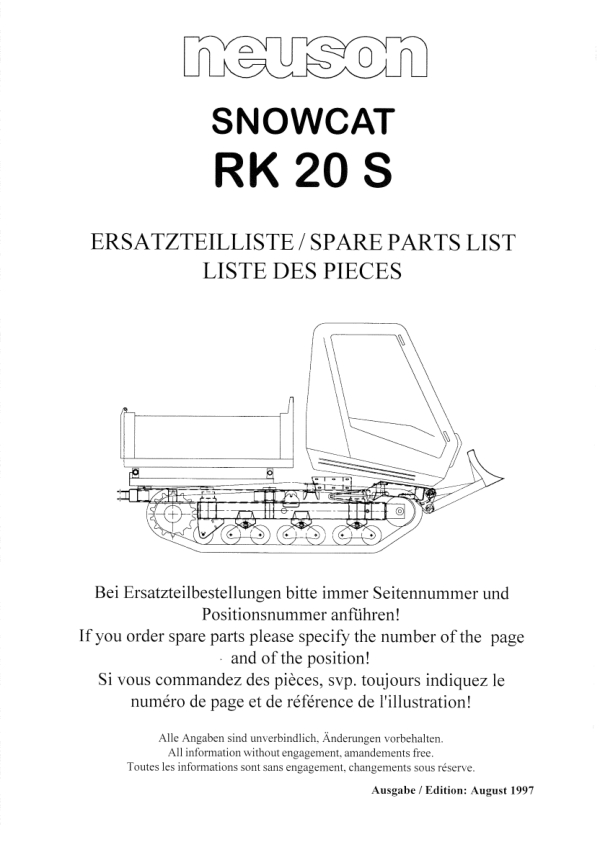 Wacker Neuson RK20S Dumper Parts Catalog - Image 2