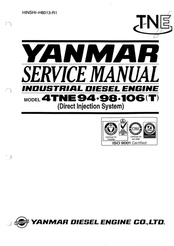 Yanmar 4TNE94 98 106 T Industrial Diesel Engine Service manual - Image 2