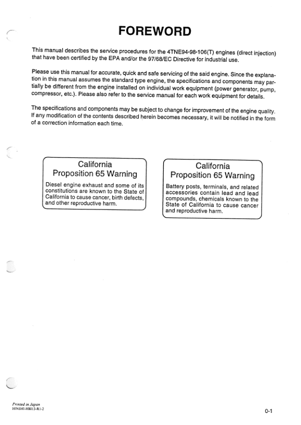 Yanmar 4TNE94 98 106 T Industrial Diesel Engine Service manual - Image 7