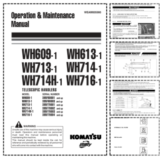 Komatsu WH609-1 WH613-1 WH713-1 WH714-1 WH714H-1 WH716-1 Telehandler Operation and Maintenance Manual