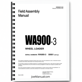 Komatsu WA900-3 Wheel Loader Field Assembly Instruction SN 50001 and UP Printed Book