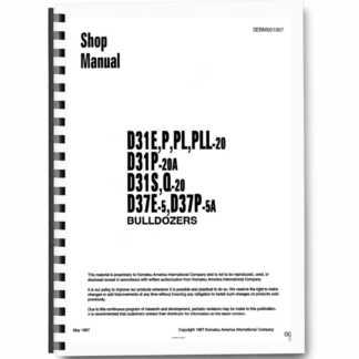 Komatsu D31E P PL PLL-20 D31S Q-20 D31S Q-20 D37E-5 D37P-5A Crawer Loaders Workshop Manual Printed Book