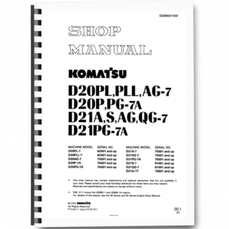 Komatsu D20PL D201A PLL AG-7 PG-7A S AG QG-7 Crawer Loaders Workshop Manual Printed Book